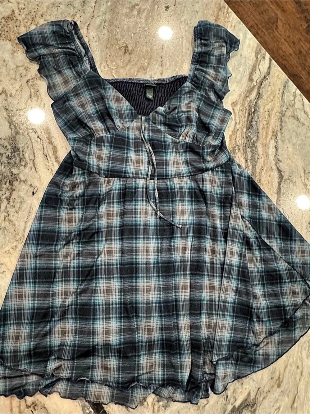Wild Fable Plaid Ruffle Dress Size Large